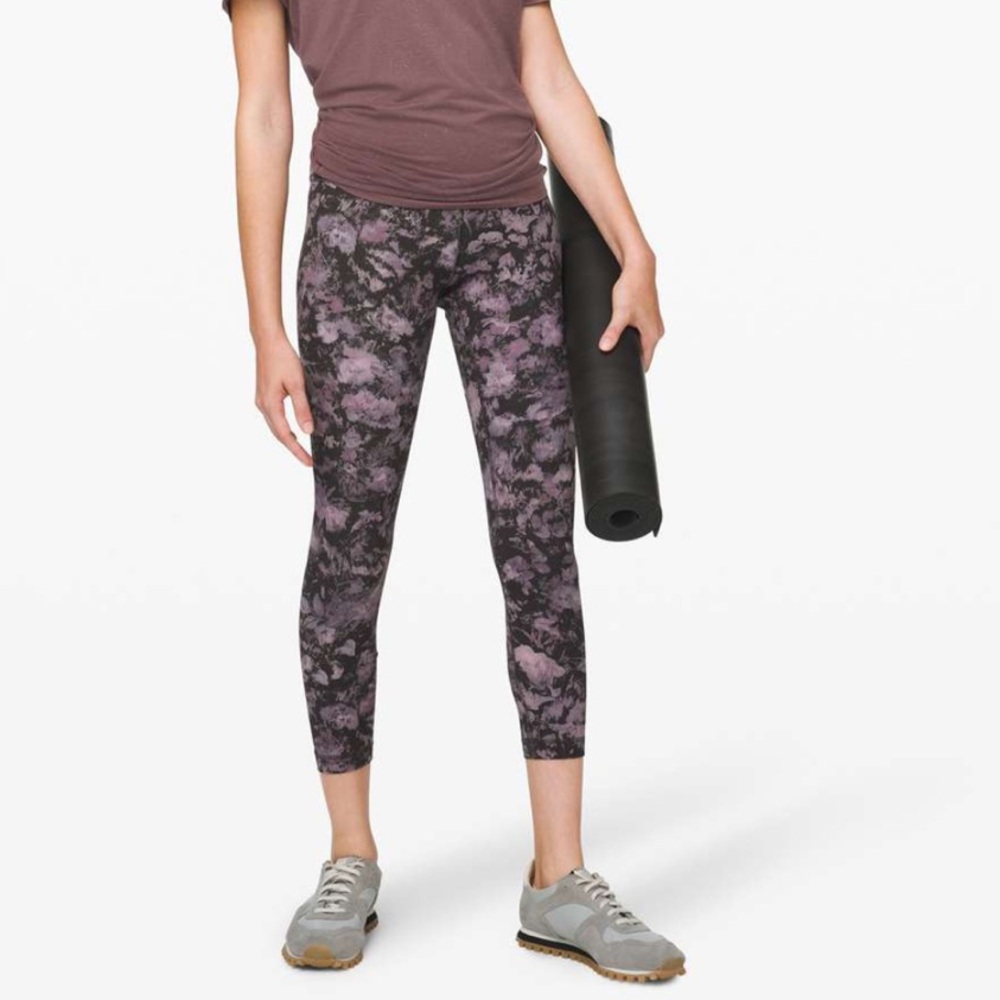 Lululemon Align Leggings Floral Illusion Ice Grey Multi Purple Black